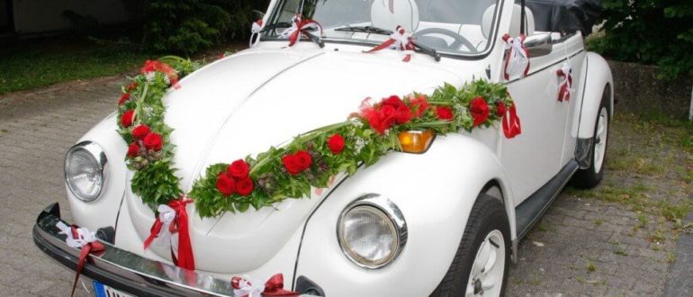 Свадебные украшения автомобилей